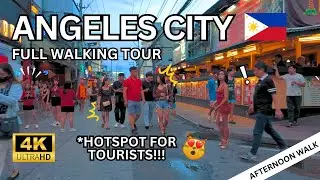 HOT Walking Street Angeles City Philippines Walking Tour 4K