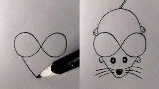 Super Easy! How to Draw a MOUSE from 8 Number