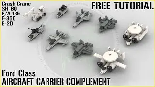 LEGO FREE TUTORIAL | Aircraft Carrier Complement - 1:300 Scale (FORD Class)