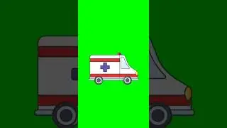 Green Screen animated Vehicle sticker 003 | Ambulance sticker | #vehicle #greenscreen #shorts