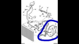 Пежо 408, двигатель EP6, замена блока патрубков системы охлаждения.