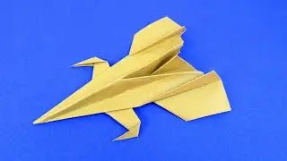 Самолет оригами истребитель из бумаги   Origami airplane fighter