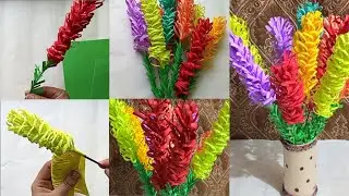 Flower making | Vase decoration ideas with paper |home decor ideas