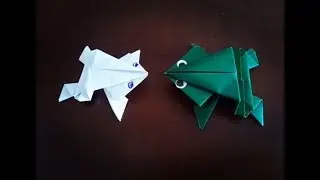 ОРИГАМИ. ЛЯГУШКА ИЗ БУМАГИ за минуту. DIY paper frog.