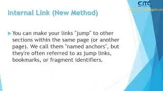 HTML Internal link/Bookmark HTML 5 Video Tutorial