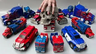 Different Leader OPTIMUS PRIME Transformers Truck Toys: Stopmotion Pacific Tim vs DeadPool Animation