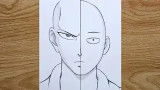 How to draw Saitama ( funny vs serious ) | Saitama One-Punch Man step by step | easy anime tutorial