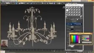 Vray материалы 3d max - Назначаем материалы на люстру