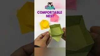 Make an origami nest to store miniature things! 🪺 #shorts #papercraft #origami #nest #kidsvideo