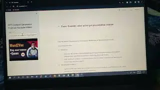 Presentation (PPT) Content Generation from an Youtube Video using Google Gemini-pro