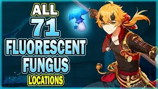 All 71 Fluorescent Fungus Locations - Efficient Farming Route - Thoma Ascension Material | Genshin