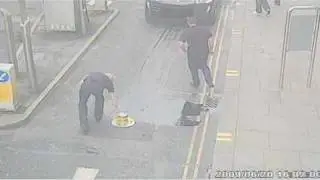 CCTV: Drivers crash into automated bollards in Manchester city centre