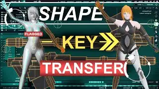 Blender 2.82 : SHAPE KEY TRANSFER Asymmetrical Topology  (In 30 Seconds!)