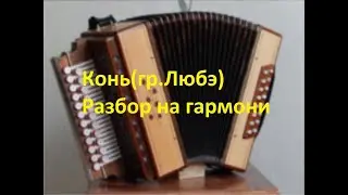 Конь(Любэ). Разбор на гармони с цифрами.