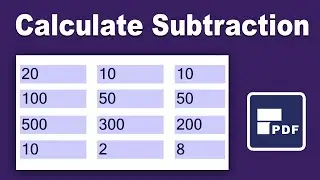 how to calculate number of Subtraction in fillable pdf form using pdfelement