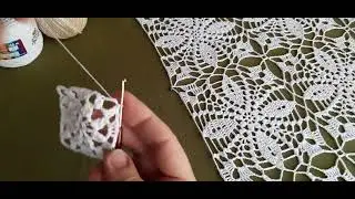 Квадратный мотив для скатерти крючком. Crochet square motif.Kwadratowy motyw na szydełku.