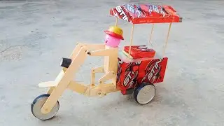 How To Make Sting Cans Rickshaw with Robot At Home - DIY Ice-Cream Trolley Science Project 2023