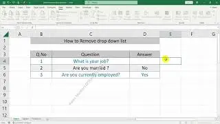 How to Remove a Drop-Down List in Excel | How to Delete a Drop-Down list in Excel