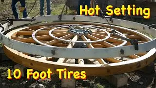 Shrinking Hot Tires on Horse Logging Wheels | Engels Coach Shop