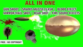 Gunshot bullets sound effects and sparks muzzle Green Screen Adobe Premiere pro  After effects