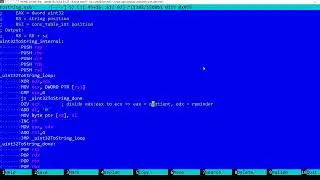 Convert 32bit decimal numbers to string and display in assembly language