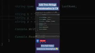 Add Two Strings Concatenation in C#