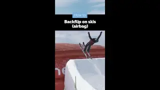 How to Backflip on Skis | Airbag/Water Ramp | #Shorts