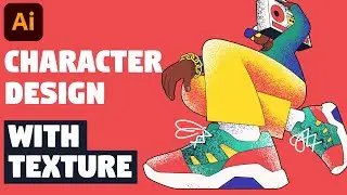 CHARACTER ILLUSTRATION with Grain and Noise TEXTURE | Illustrator CC tutorial