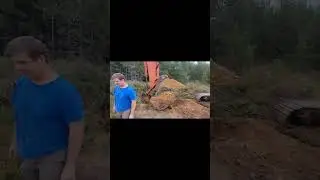 Digging a water well with an excavator.