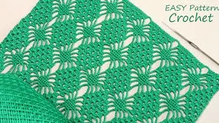 Красивый УЗОР КРЮЧКОМ легкое ВЯЗАНИЕ для начинающих  SUPER EASY Pattern Crochet for beginners