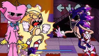 FNF super sonic and Kissy Missy V.S Beast Sonic.Exe (Beast Sonic.Exe VS super sonic and Kissy Missy)