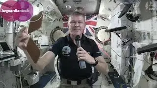 Tim Peake plays water ping pong in space