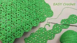 Легкий УЗОР без отрыва нити!!! ВЯЗАНИЕ КРЮЧКОМ безотрывный способ  SUPER EASY Pattern Crochet