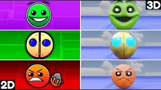 All Geometry Dash 2D vs 3D Animated