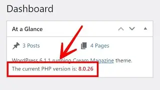 Show PHP Version in WordPress Dashboard