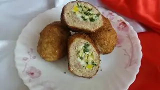 Мясные зразы с начинкой. Котлеты с яично-луковой начинкой