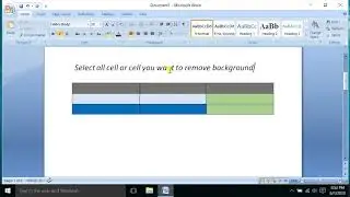 How to remove background color  from table cell  in microsoft word