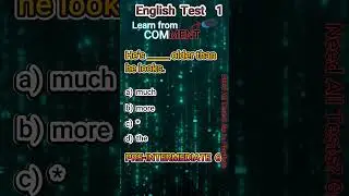 English Pre-Intermediate 6 Test 1      #EnlgishTests #EnglishGrammer