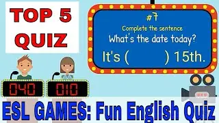 Easy English Quiz | ESL Classroom Games | Top Five Quiz