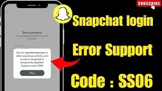 Fixed✅Snapchat temporarily disabled support code ss06 2024 | Snapchat login error 2024 /iOS 17