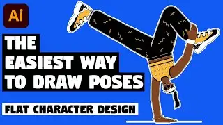 Flat Character Design | Illustrator Tutorial (the EASIEST WAY to DRAW POSES)