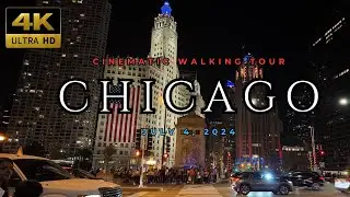 Chicago Walking Tour Trump Tower [4K] Downtown, Streeterville, River North, Illinois, Travel Video