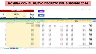 💥📢Cálculo de la NÓMINA en Excel con el Subsidio al Empleo Nuevo Decreto 01 de Mayo💥