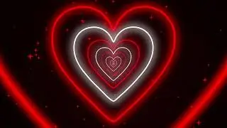 Heart Tunnel❤️Red Heart Background | Neon Heart Background Video | TV Wallpaper Heart [4 Hours]