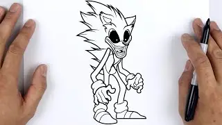 HOW TO DRAW XENOPHANES SONIC EXE | Friday Night Funkin (FNF) - Easy Step By Step Tutorial