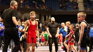 U13 D. Katkovskis (LAT) vs E. Komulainen (FIN) 35kg. Greco-roman youth boys wrestling.