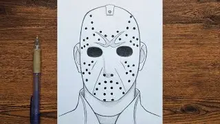 How to draw Halloween stuff | How to draw Jason Voorhees step by step | easy tutorial