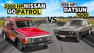 Drag Racing Down Under! 2000HP Nissan Patrol GQ vs 950hp Datsun 1600