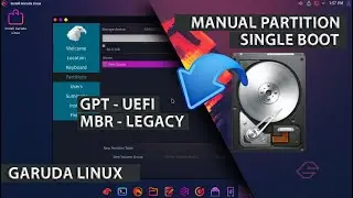 Manual Partition Garuda Linux | GPT UEFI | MBR LEGACY | Single Boot Garuda Linux Blackarch Install