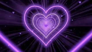 Neon Lights Love Heart Tunnel Background💜Purple Heart Background corazones blanco y negro